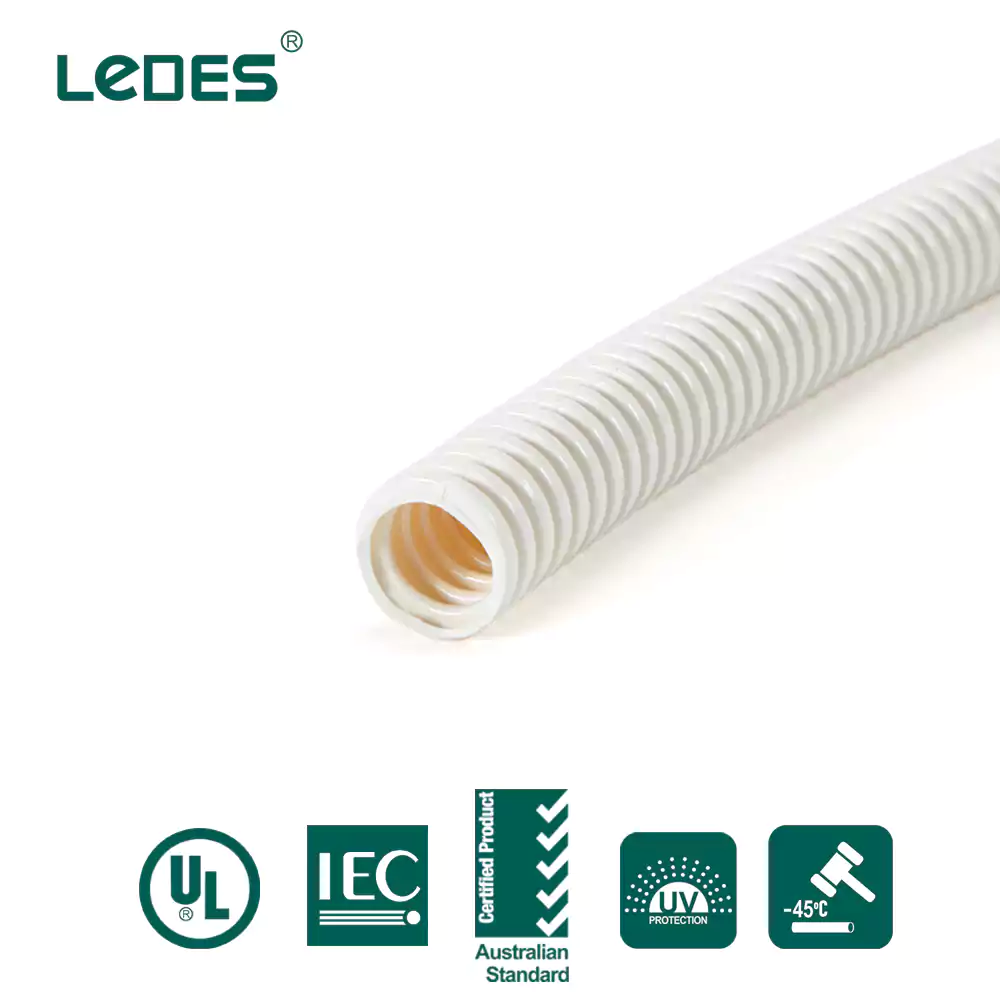Corrugated conduit for communcations white iec asnzs certified