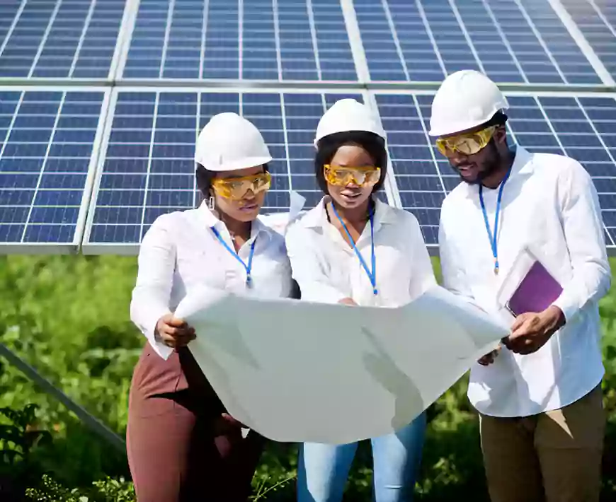 Ledes engineer make plan for solar conduit installation
