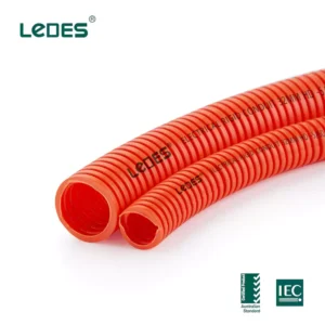 Ledes corrugated flexible conduit orange heavy duty asnzs certified