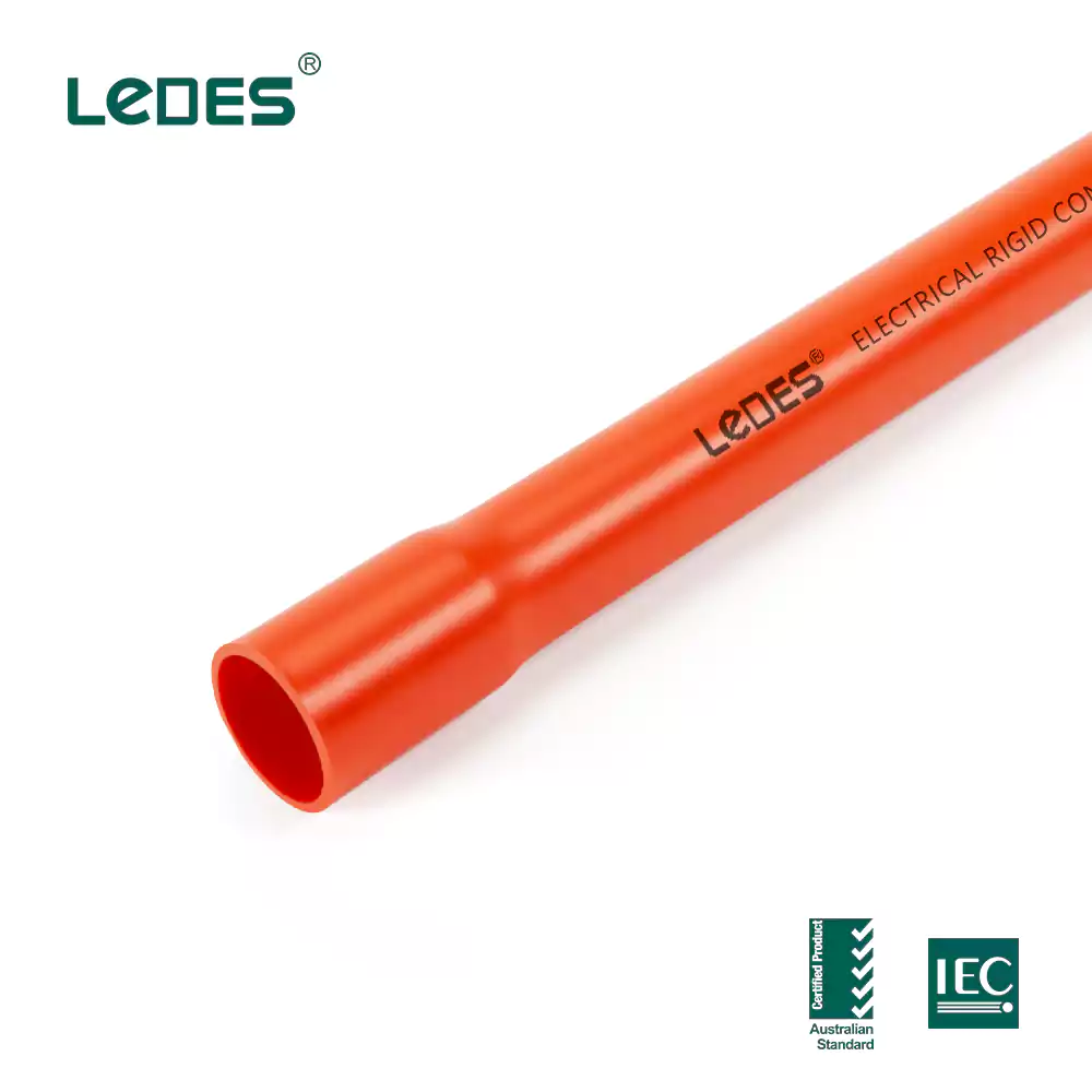 Ledes electrical conduit heavy duty orange asnzs certified