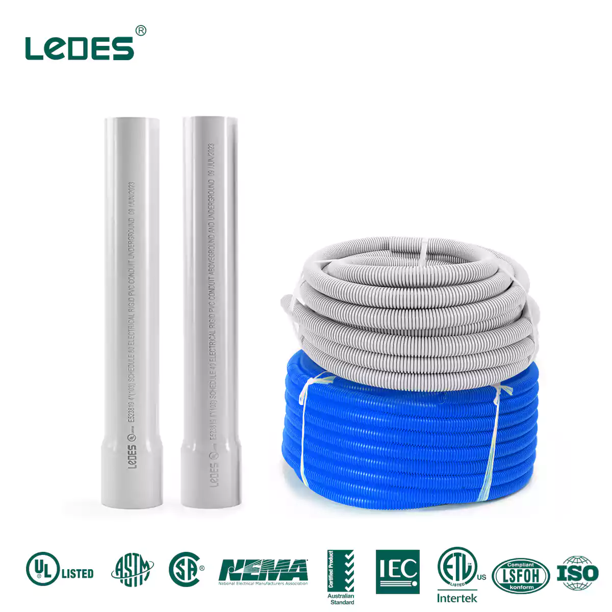 Ledes electrical conduit for ul csa astm nema iec asnzs iso certified
