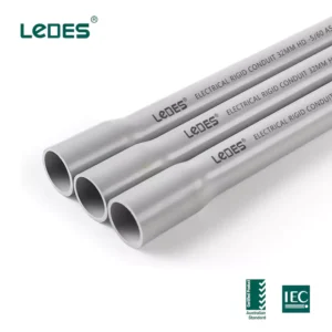Ledes pvc electrical conduit medium duty gray asnzs certified
