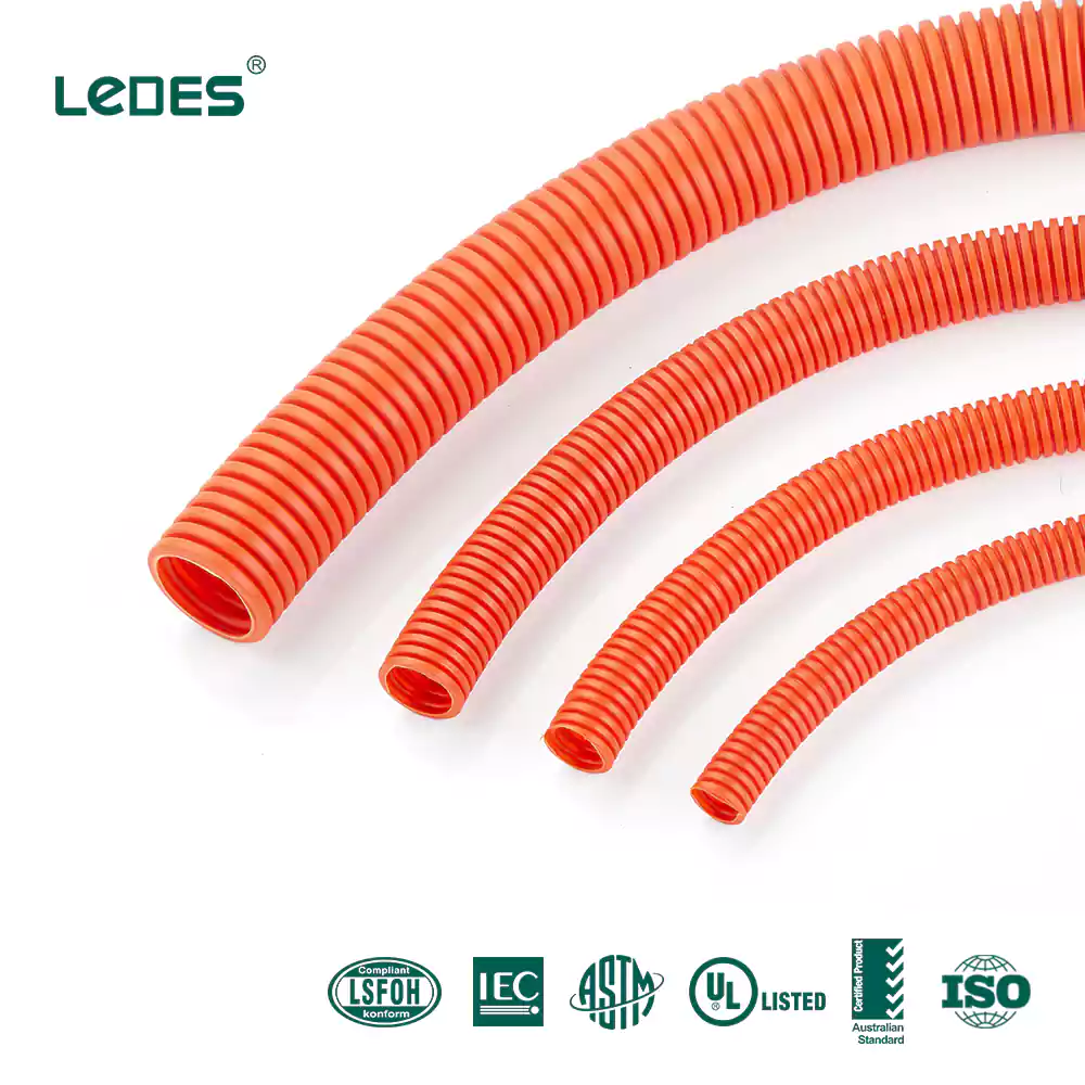 Corrugated flexible conduit orange heavy duty iec asnzs certified