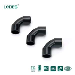 45 degree conduit elbow black electrical fittings supplier