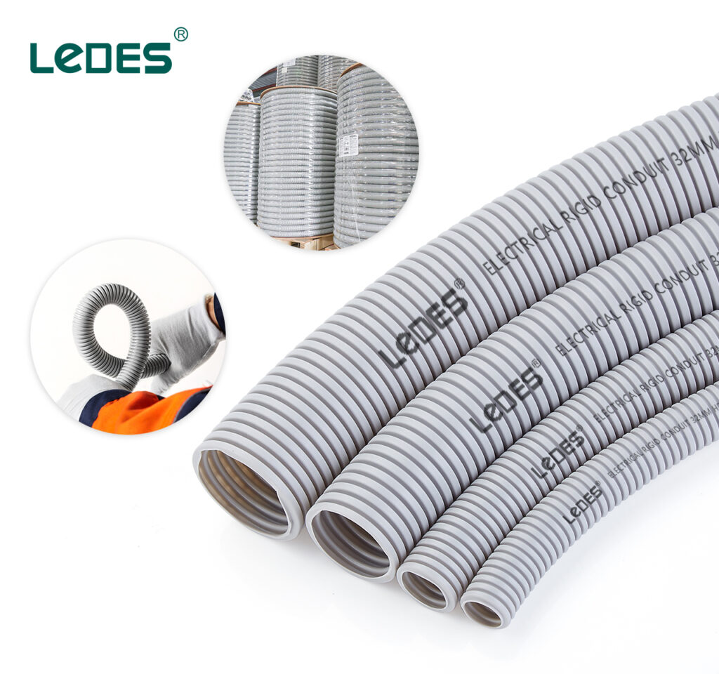 Corrugated flexible conduit detials asnzs iec certified electrical pipe md hd