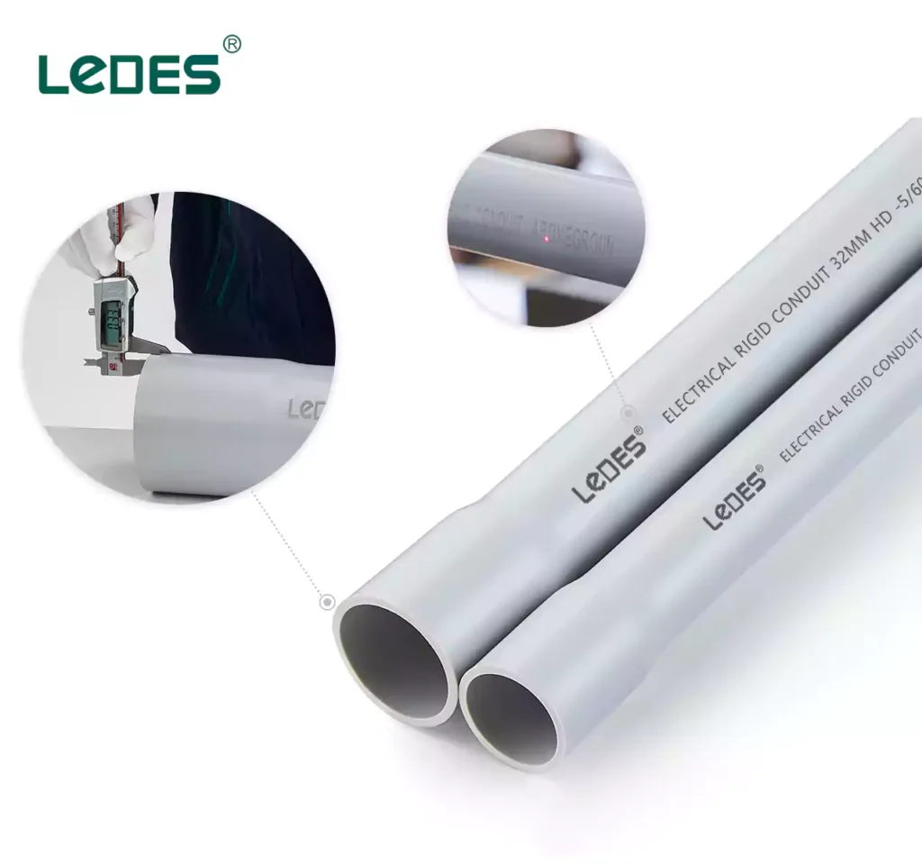 Ledes pvc electrical conduit details asnzs certified pvc pipe orange gray