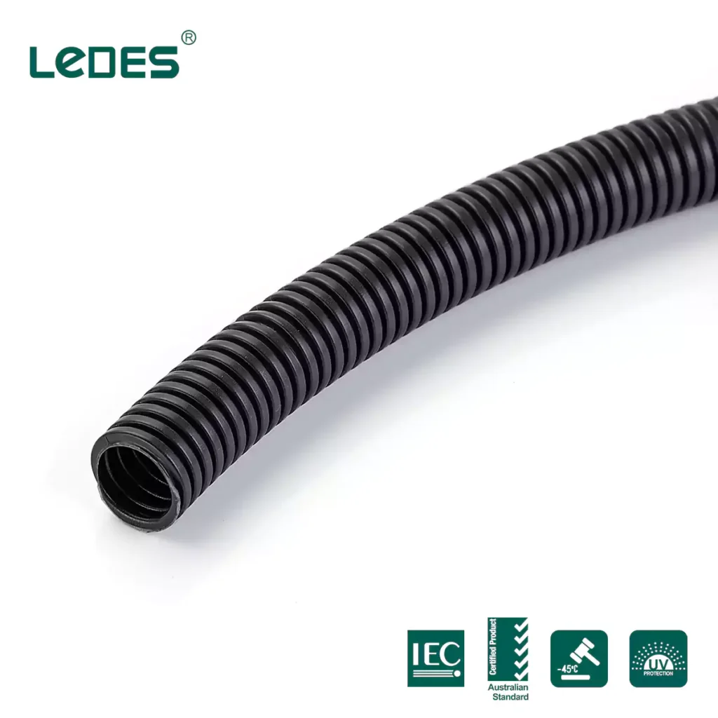 Solar corrugated conduit black iec asnzs certified